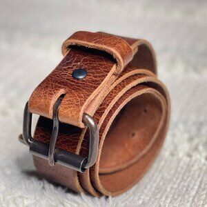 HANKS BELTS The Rustic Glaze in Sunset Brown, Men's Belt Size 38 | 1.5"